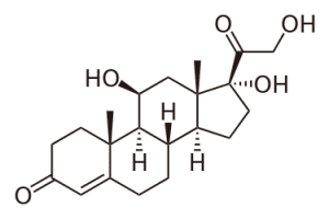 Chemical structure of cortisol, a glucocorticoid