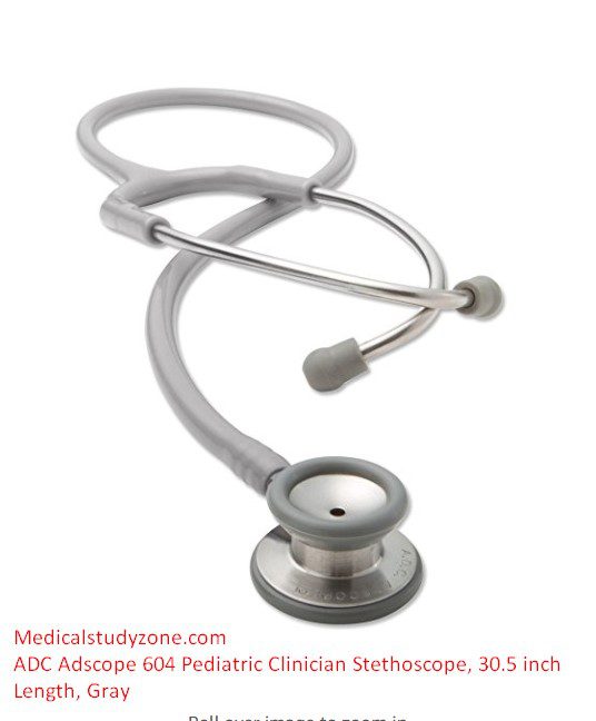 ADC Adscope 604 Pediatric Clinician Stethoscope, 30.5 inch Length, Gray