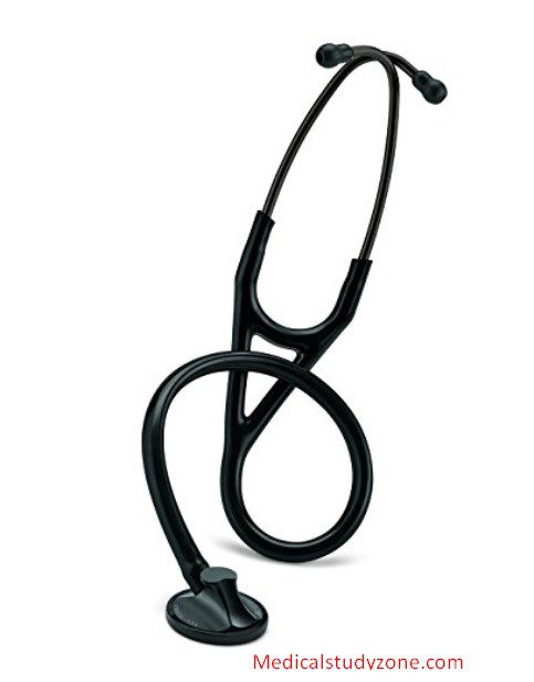 3M Littmann Master Cardiology Stethoscope, Black Plated Chestpiece and Eartubes, Black Tube