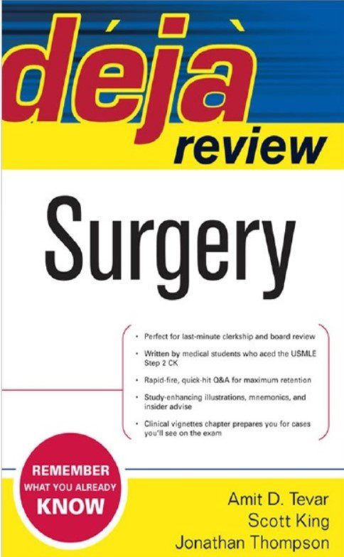 Download Deja Review Surgery by Amit Tevar 2008 PDF Free