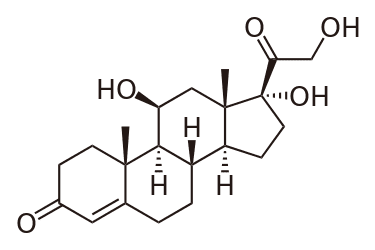 Chemical structure of cortisol, a glucocorticoid