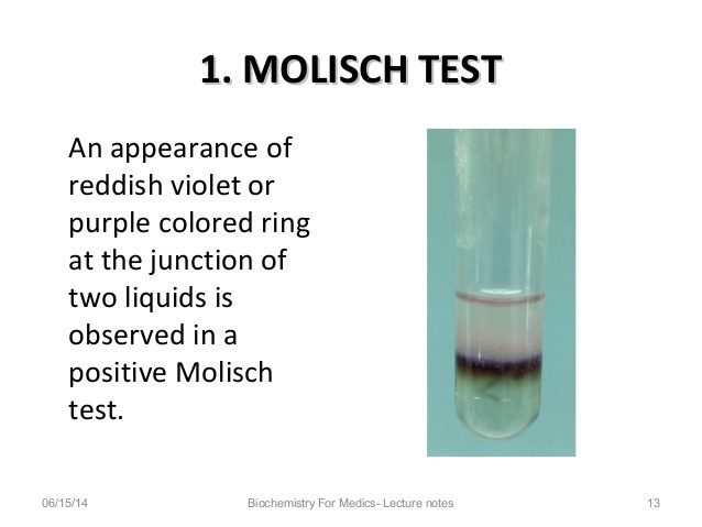 MOLISCH’S REACTION - GENERAL REACTIONS OF CARBOHYDRATES