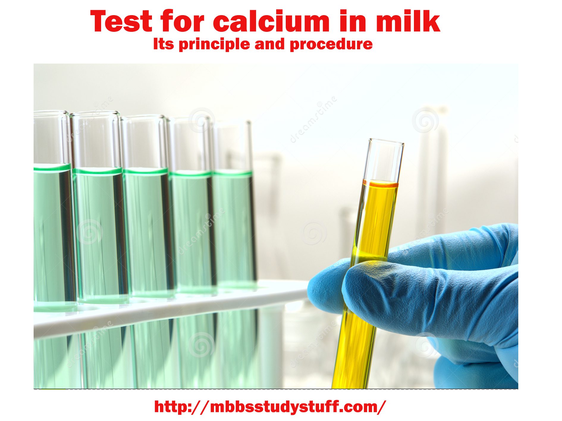 Test for calcium in milk - Its principle and procedure