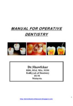 MANUAL FOR OPERATIVE DENTISTRY