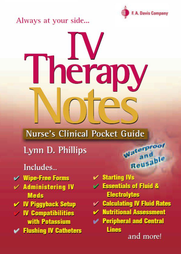IV Therapy Notes Nurses Clinical Pocket Guide 2021 PDF Free Download