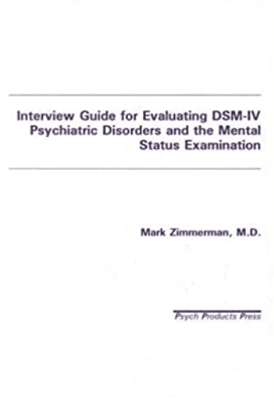 Download Interview Guide for Evaluating Dsm-IV Psychiatric Disorders and the Mental Status Examination PDF Free