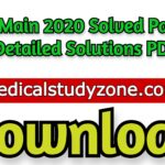 JEE Main 2020 Solved Papers Detailed Solutions PDF Free Download