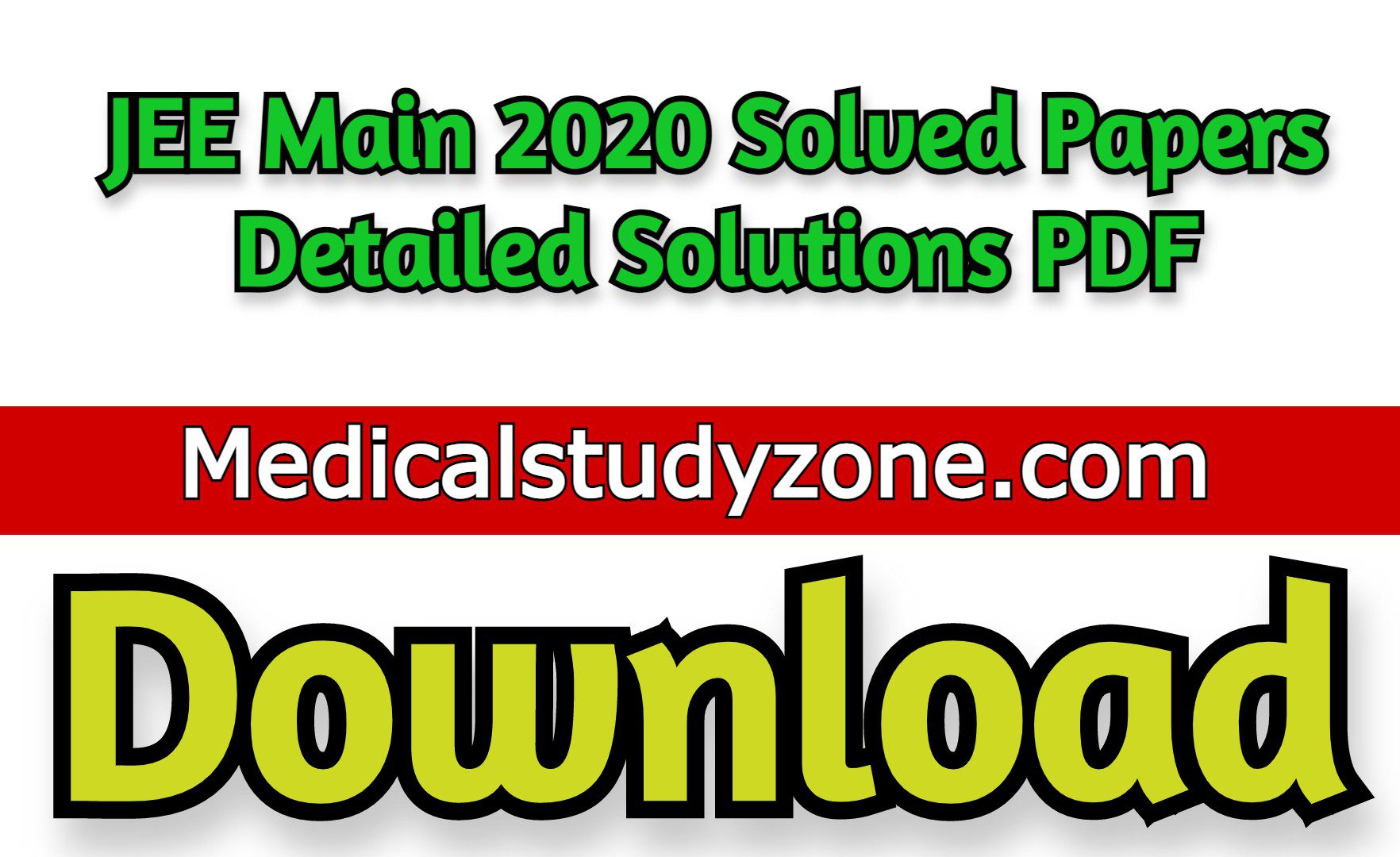 JEE Main 2020 Solved Papers Detailed Solutions PDF Free Download