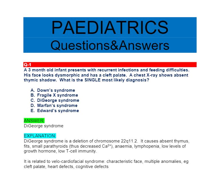 Plabable 2021 Pediatrics For PLAB 1 Free Download