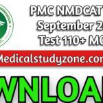 PMC NMDCAT 15th September 2021 Test 110+ MCQs Collection PDF Free Download