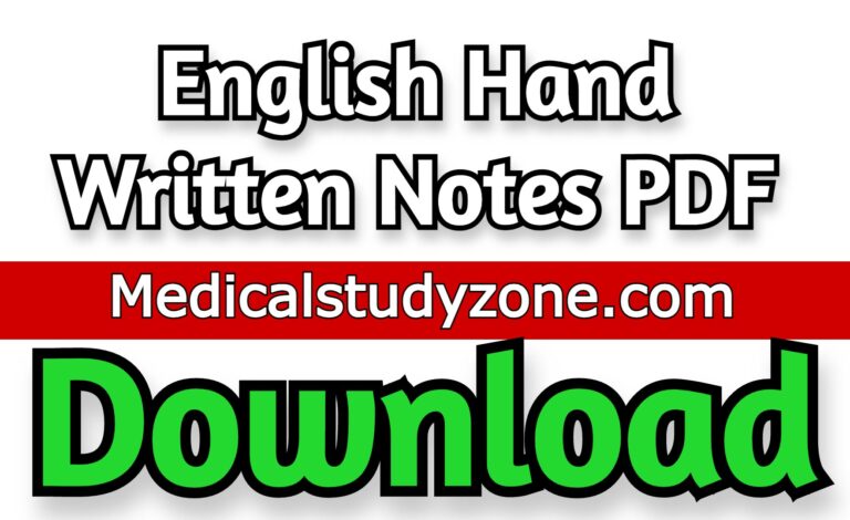English Hand Written Notes PDF Free Download Medical Study Zone