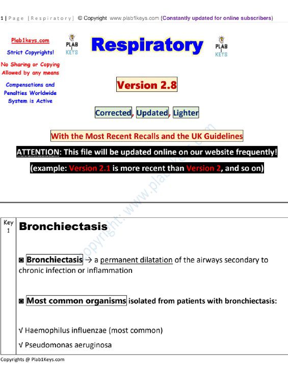 Plabkeys 2023 Respiratory PDF Free Download