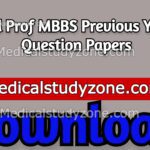 3rd Prof MBBS Previous Year Question Papers PDF Free Download