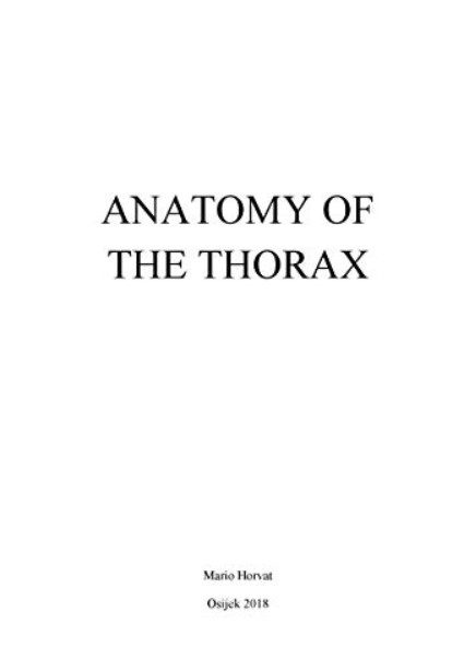 Anatomy of the Thorax by Mario Horvat PDF Free Download