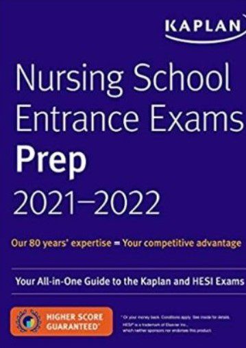 Kaplan Nursing School Entrance Exam Preps 2021-2022 PDF Free Download