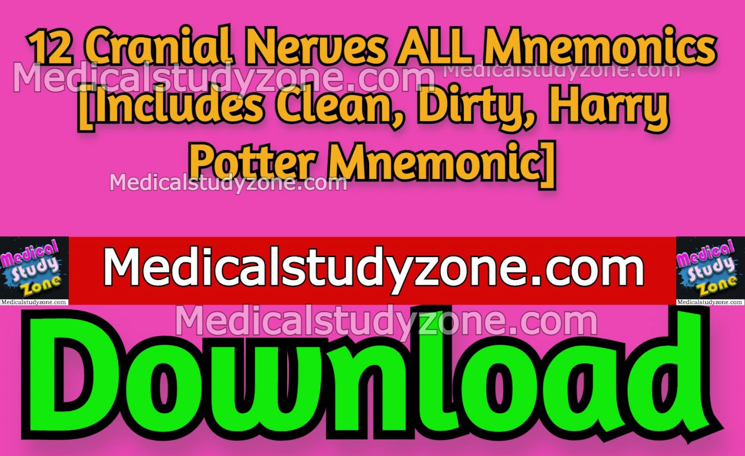 12 Cranial Nerves ALL Mnemonics 2023 [Includes Clean, Dirty, Harry Potter Mnemonic] Medical