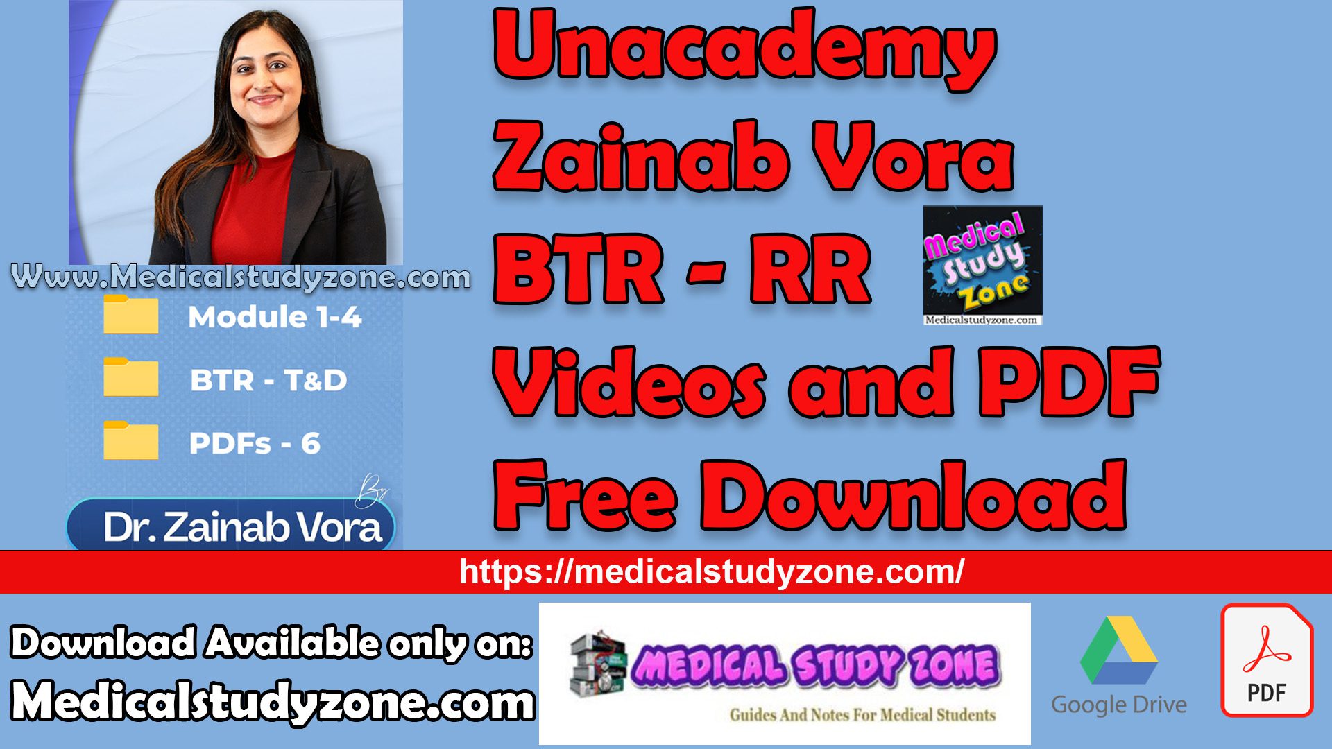 Unacademy Zainab Vora BTR - RR Videos and PDF Free Download