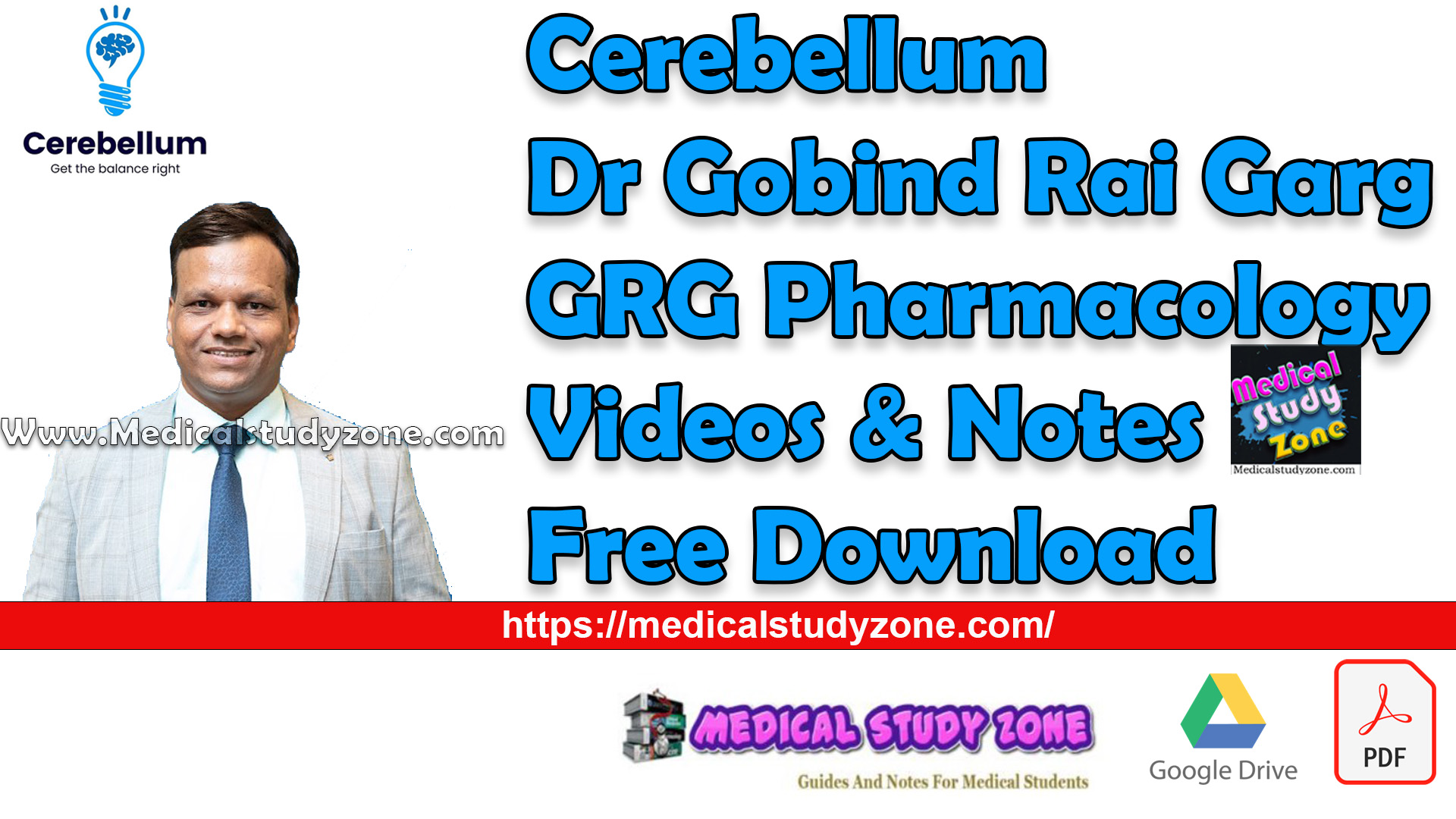 Cerebellum Dr Gobind Rai Garg GRG Pharmacology Videos Notes Free 