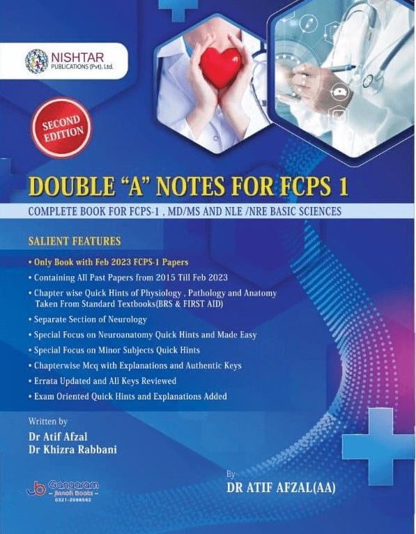 Double A Notes for FCPS-1 by Atif Afzal 2nd Edition PDF Free Download cover