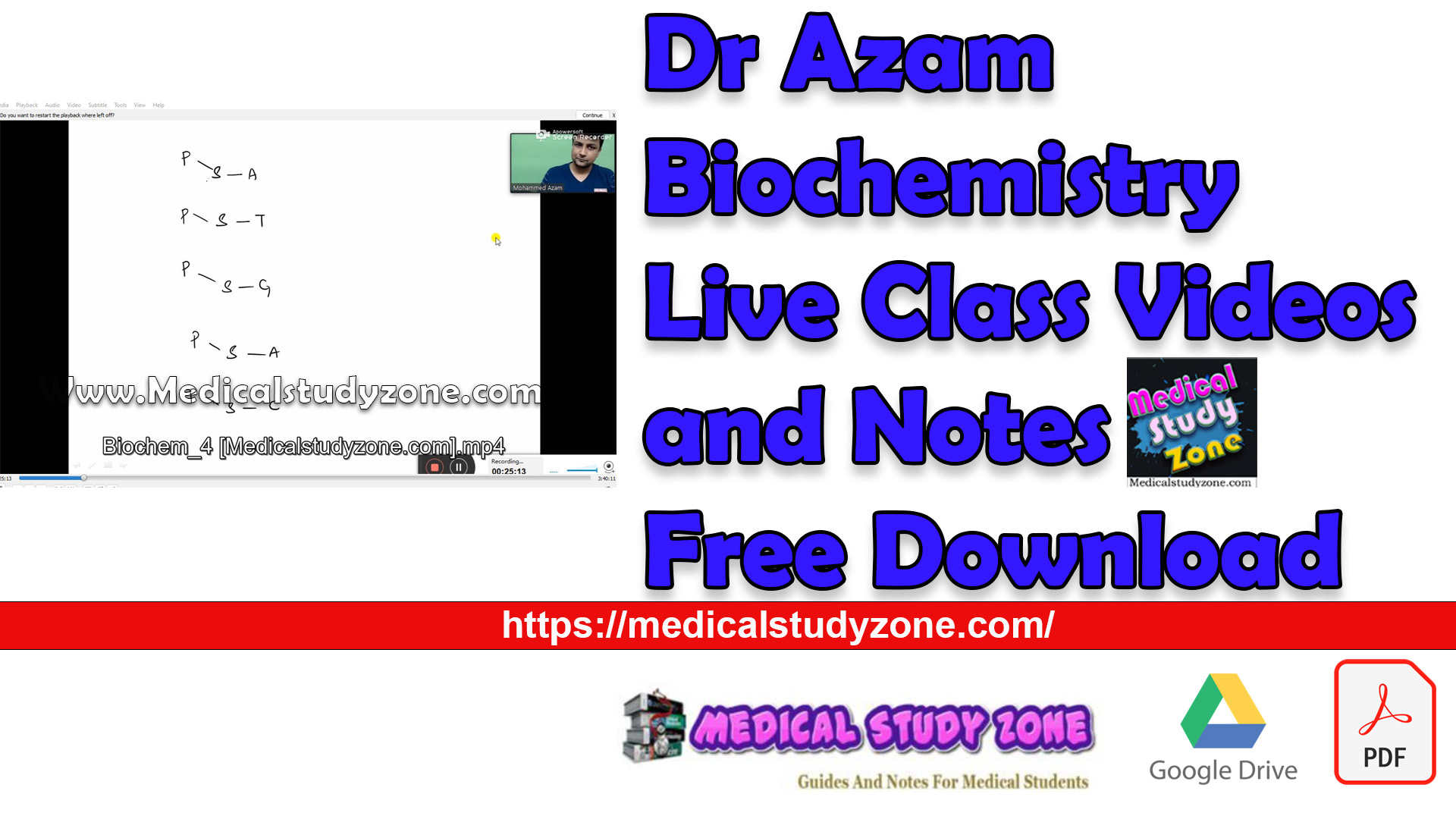 Dr Azam Biochemistry Live Class Videos and Notes 2024 Free Download