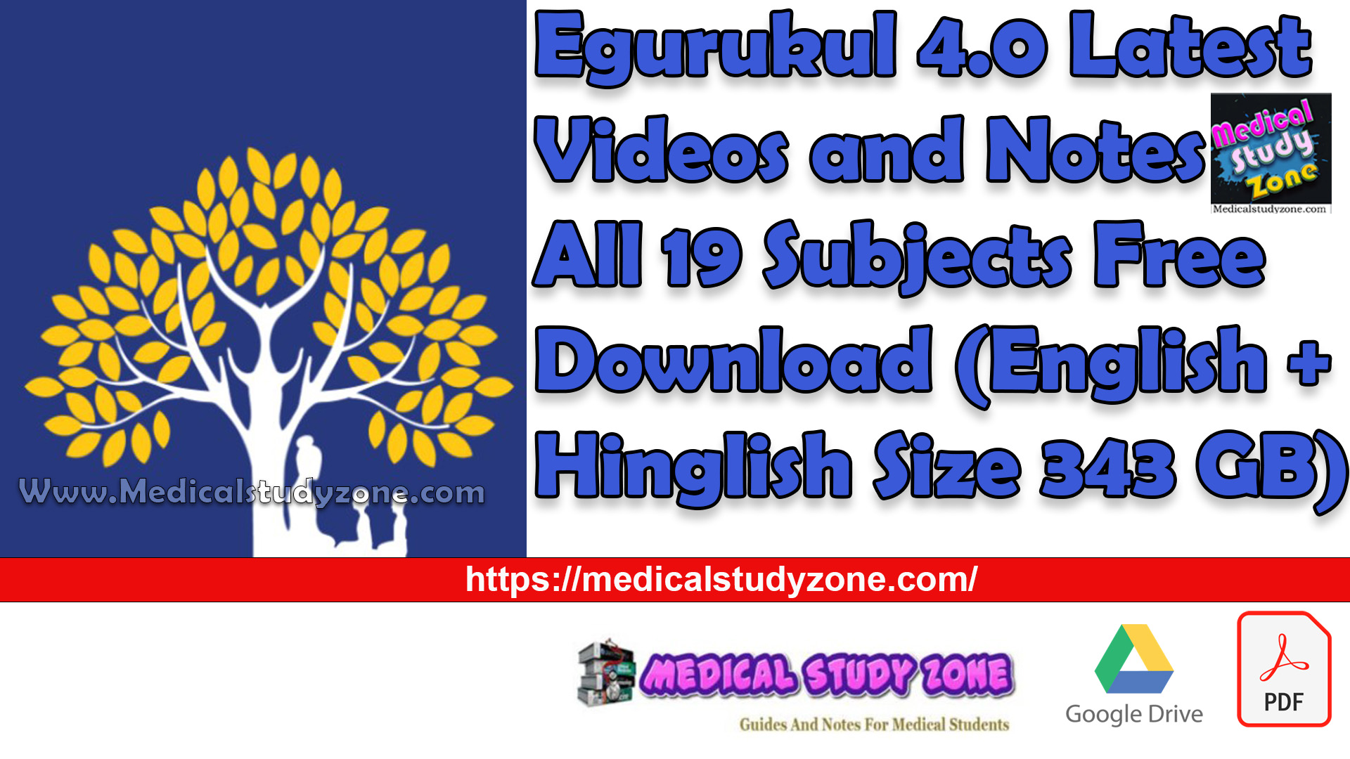 Egurukul 4.0 Latest Videos and Notes All 19 Subjects Free Download (English + Hinglish Size 343 GB)