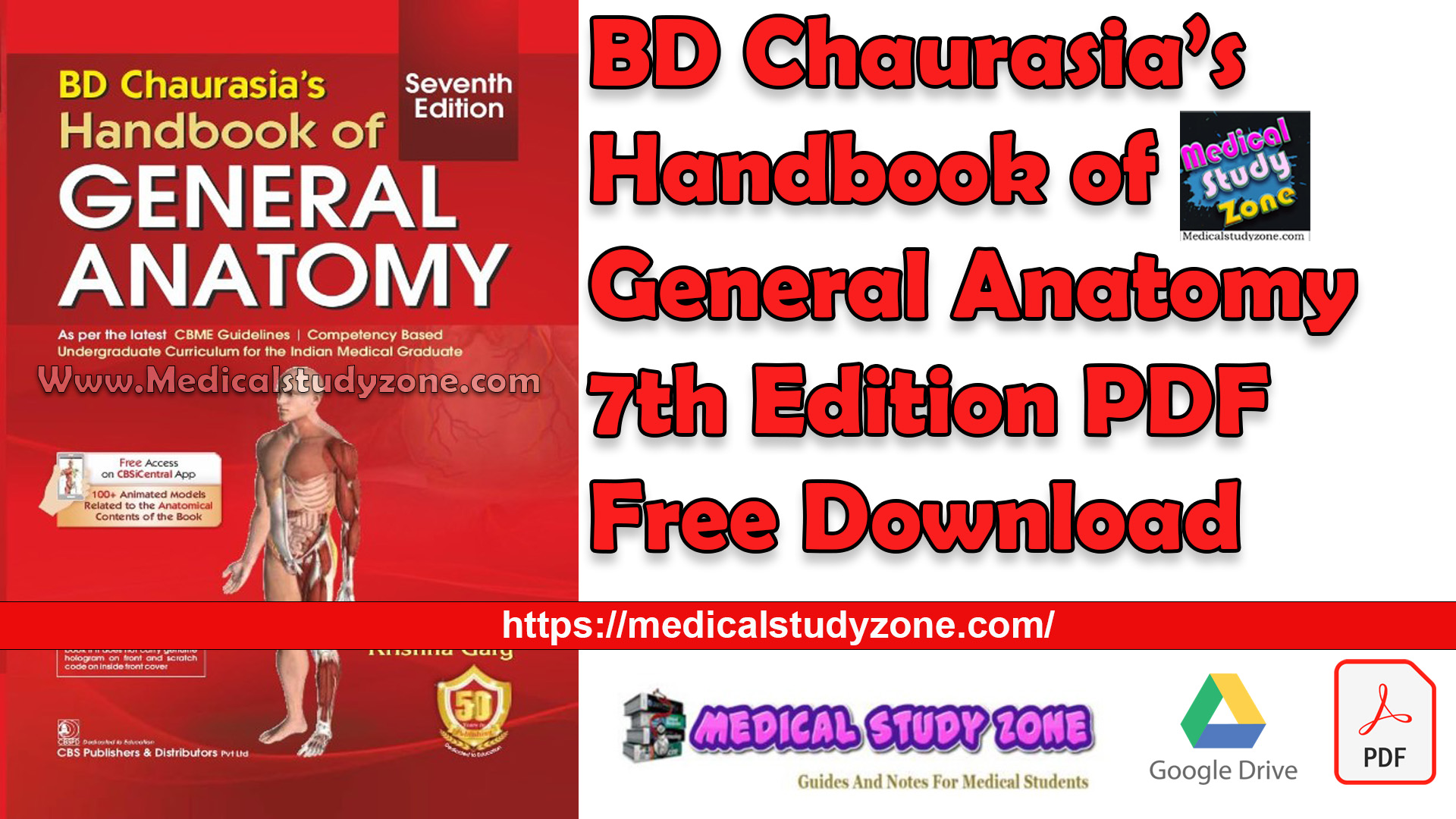 BD Chaurasia’s Handbook of General Anatomy 7th Edition 2025 PDF Free Download