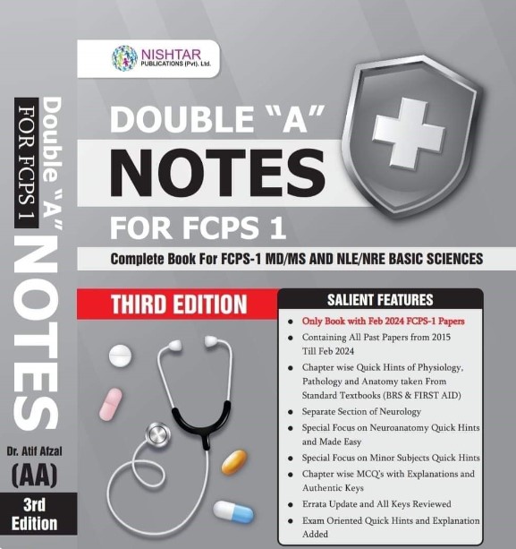 Double "A" Notes For FCPS-1 3rd Edition by Atif Afzal PDF Free Download cover