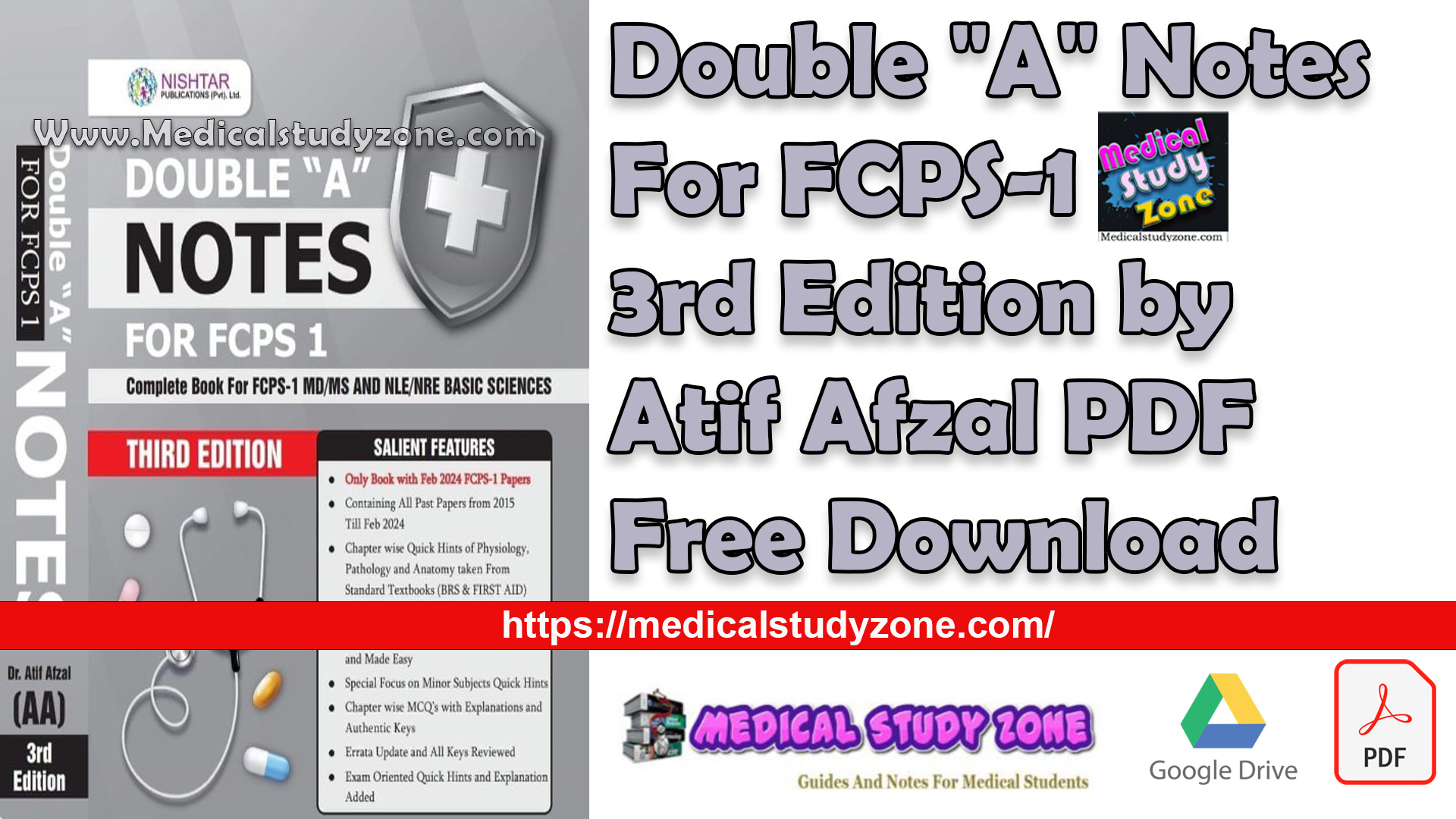 Double "A" Notes For FCPS-1 3rd Edition by Atif Afzal PDF Free Download