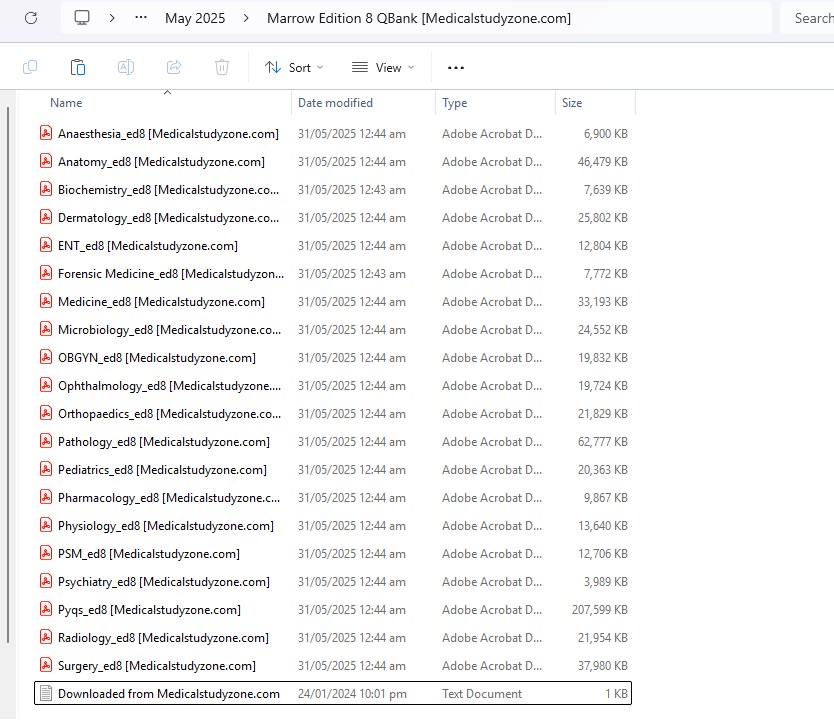 Marrow Edition 8 QBanks All 19 Subjects + PYQs PDF Free Download (Size 622 MB) cover image