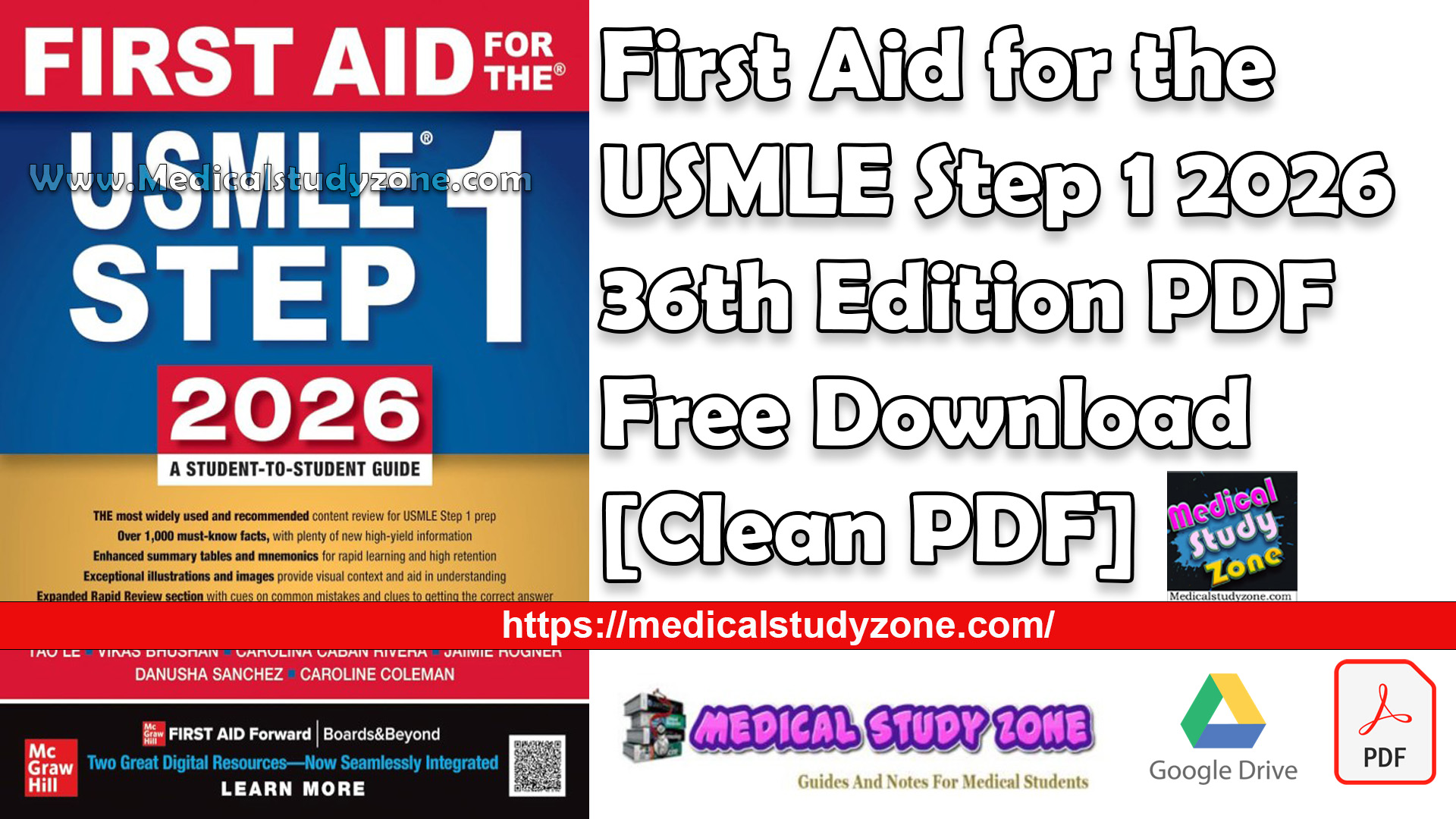 First Aid for the USMLE Step 1 2026 36th Edition PDF Free Download [Clean PDF Without Watermark]