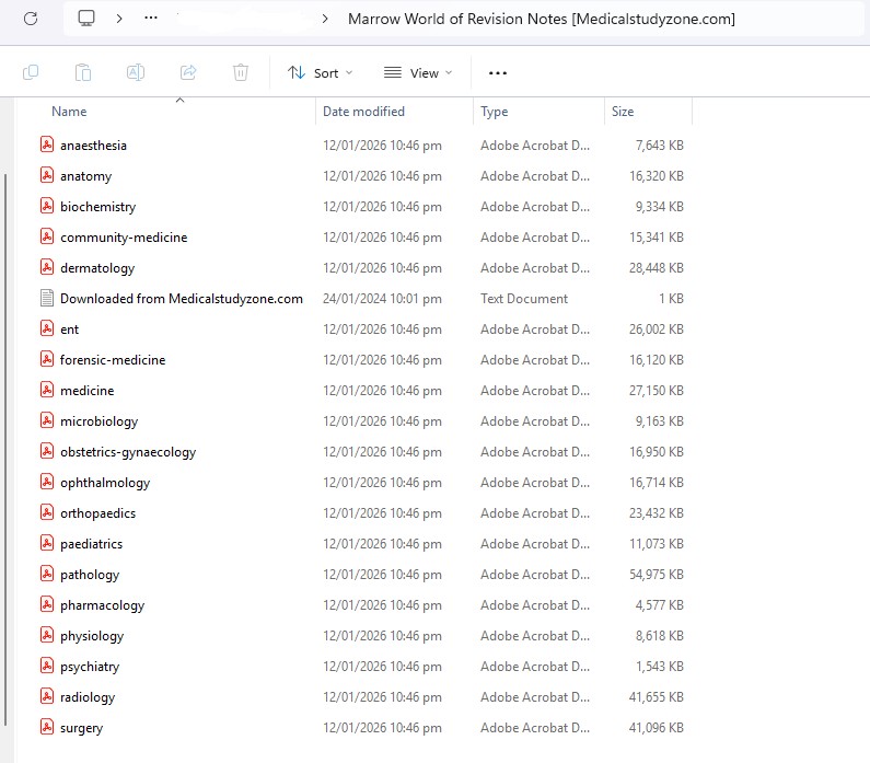 Marrow World of Revision Notes PDF Free Download (All 19 Subjects) cover