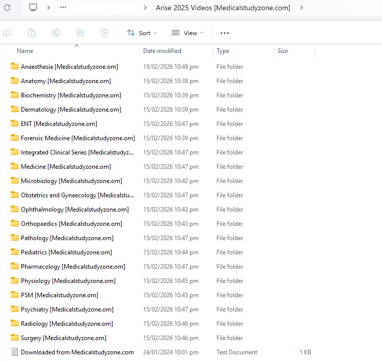 Arise Medical Academy 2025 Videos Free Download All Subjects (Size 96.6 GB) cover image