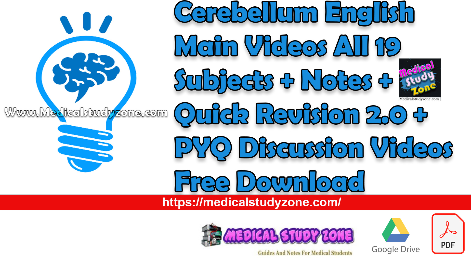 Cerebellum English Main Videos All 19 Subjects + Notes + Quick Revision 2.0 + PYQ Discussion Videos Free Download (Size 380 GB)